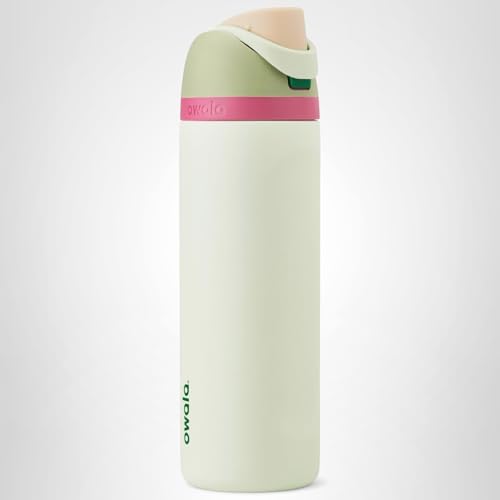 Owala FreeSip - Botella de agua aislada de acero inoxidable con popote para deportes, viajes y escuela, botella de agua deportiva sin BPA, 24 onzas, tropical