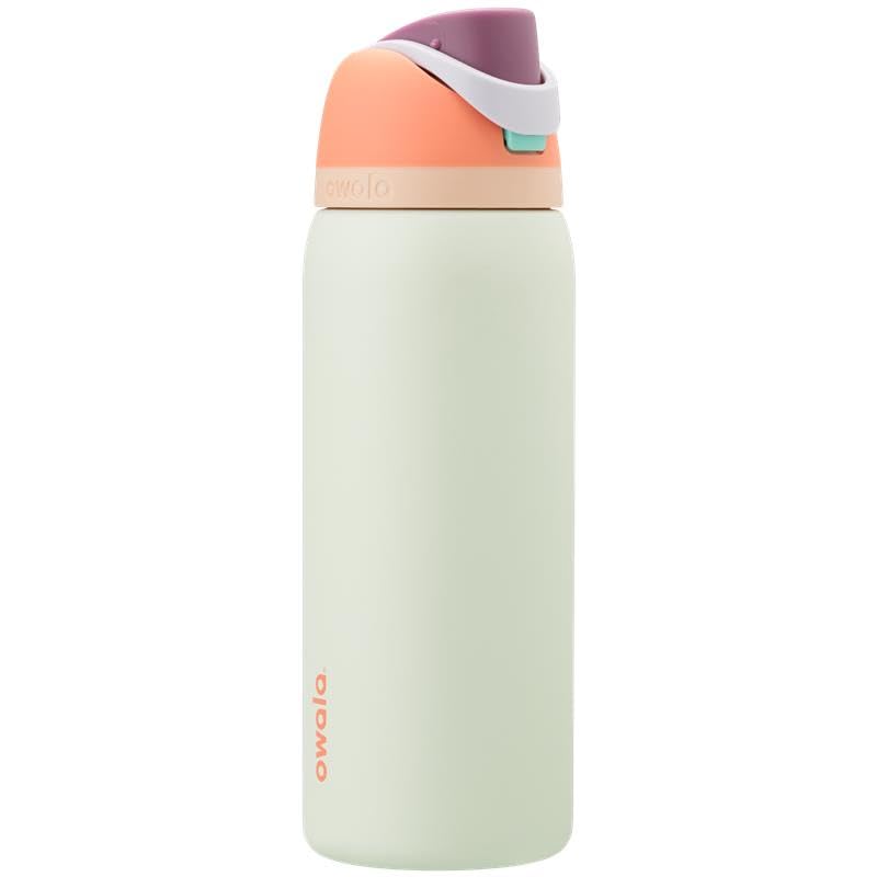 Owala FreeSip - Botella de agua aislada de acero inoxidable con popote para deportes, viajes y escuela, botella de agua deportiva sin BPA, 24 onzas, tropical