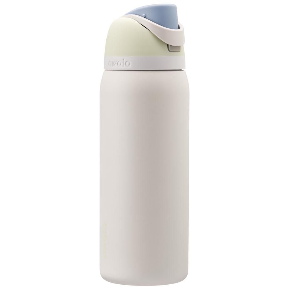 Owala FreeSip - Botella de agua aislada de acero inoxidable con popote para deportes, viajes y escuela, botella de agua deportiva sin BPA, 24 onzas, tropical