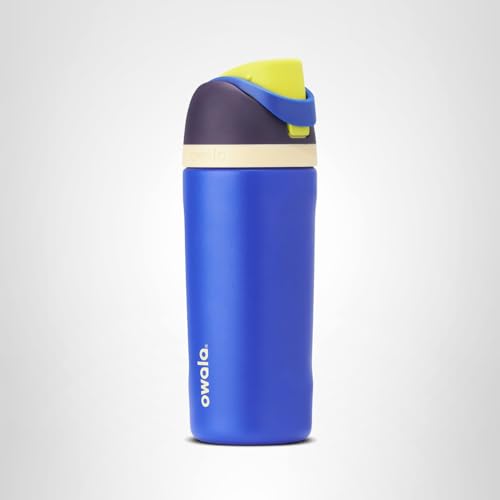 Owala FreeSip - Botella de agua aislada de acero inoxidable con popote para deportes, viajes y escuela, botella de agua deportiva sin BPA, 24 onzas, tropical