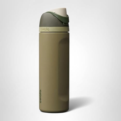 Owala FreeSip - Botella de agua aislada de acero inoxidable con popote para deportes, viajes y escuela, botella de agua deportiva sin BPA, 24 onzas, tropical