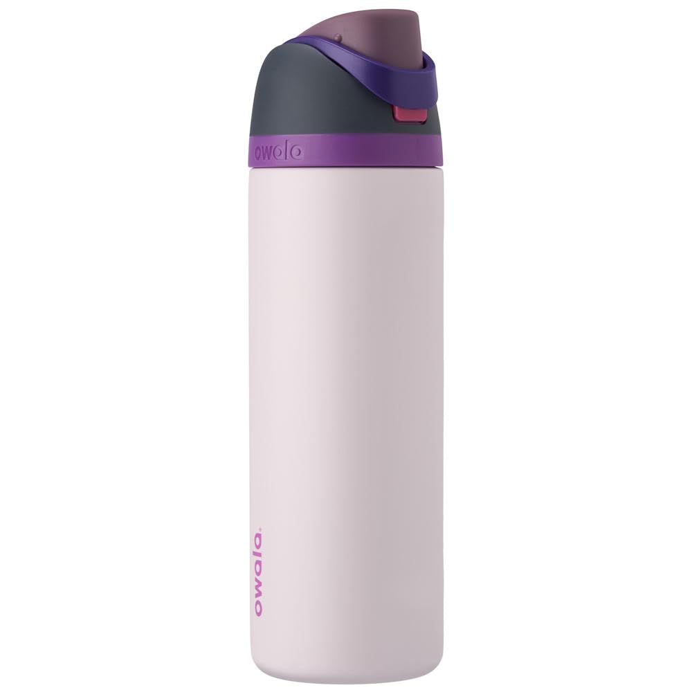 Owala FreeSip - Botella de agua aislada de acero inoxidable con popote para deportes, viajes y escuela, botella de agua deportiva sin BPA, 24 onzas, tropical