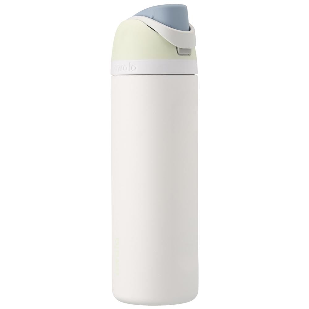 Owala FreeSip - Botella de agua aislada de acero inoxidable con popote para deportes, viajes y escuela, botella de agua deportiva sin BPA, 24 onzas, tropical