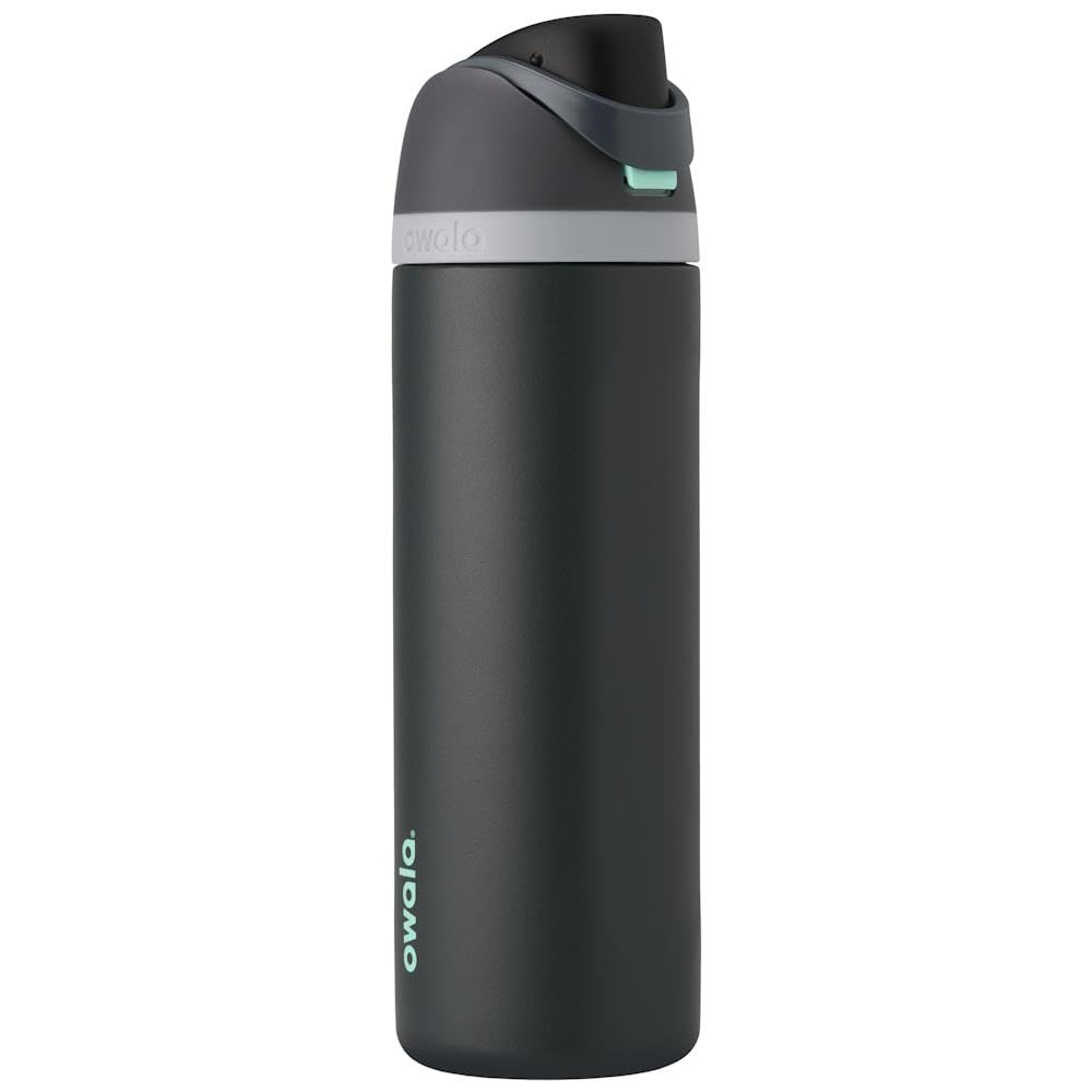 Owala FreeSip - Botella de agua aislada de acero inoxidable con popote para deportes, viajes y escuela, botella de agua deportiva sin BPA, 24 onzas, tropical