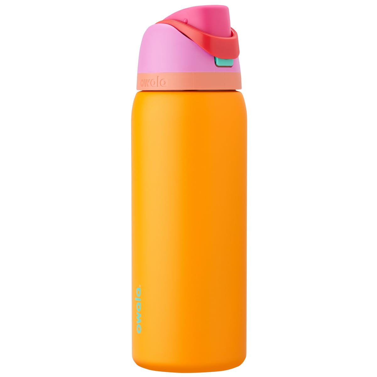 Owala FreeSip - Botella de agua aislada de acero inoxidable con popote para deportes, viajes y escuela, botella de agua deportiva sin BPA, 24 onzas, tropical