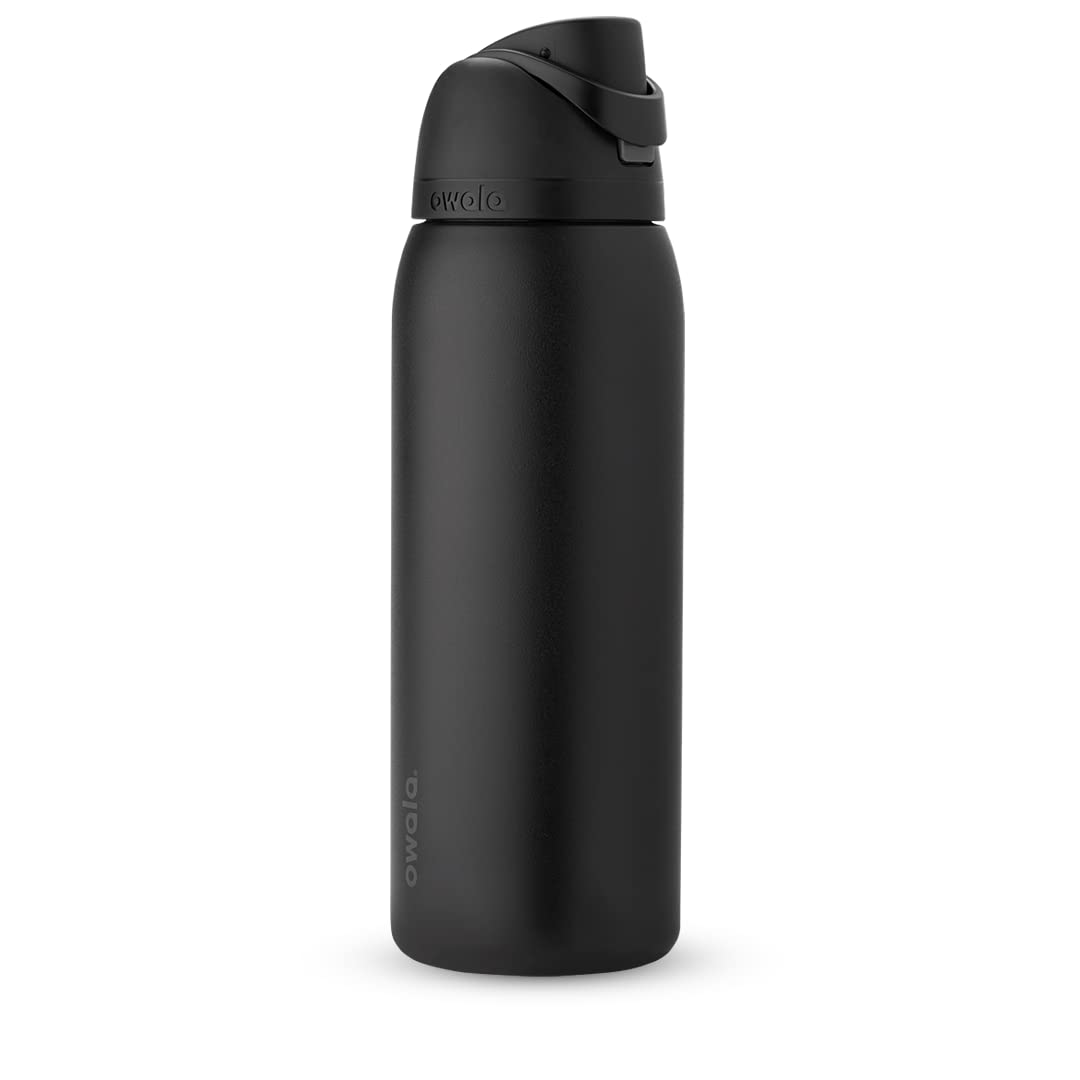 Owala FreeSip - Botella de agua aislada de acero inoxidable con popote para deportes, viajes y escuela, botella de agua deportiva sin BPA, 24 onzas, tropical