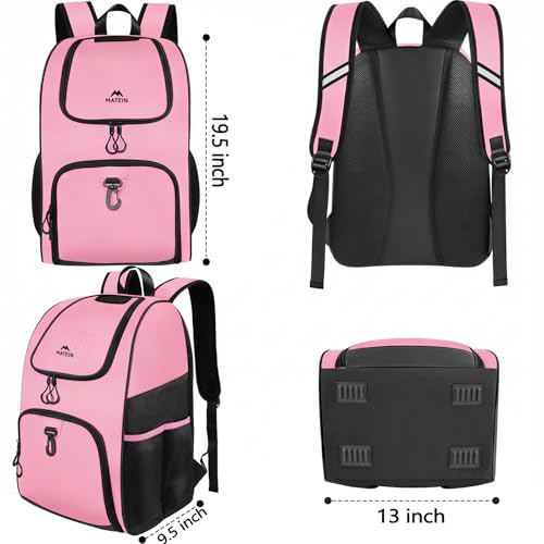 MATEIN - Bolsa de baloncesto, mochila de fútbol resistente con soporte para pelota y compartimento para zapatos, gran mochila de baloncesto para equipo de entrenamiento, mochila de baloncesto