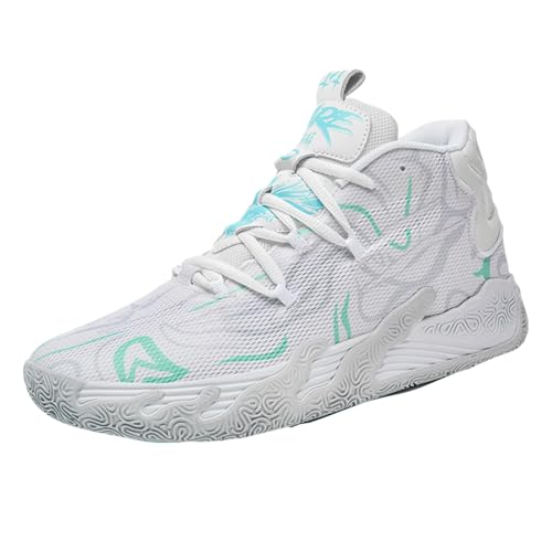 Zapatos de baloncesto de caña alta con cordones para hombre, estilo chino, transpirables, antideslizantes, zapatillas deportivas para exteriores con amortiguación, zapatos de entrenamiento