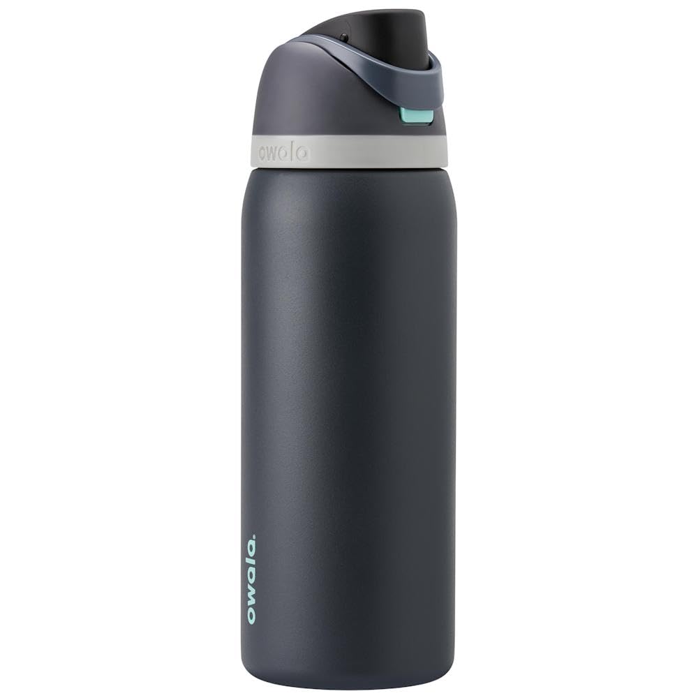 Owala FreeSip - Botella de agua aislada de acero inoxidable con popote para deportes, viajes y escuela, botella de agua deportiva sin BPA, 24 onzas, tropical