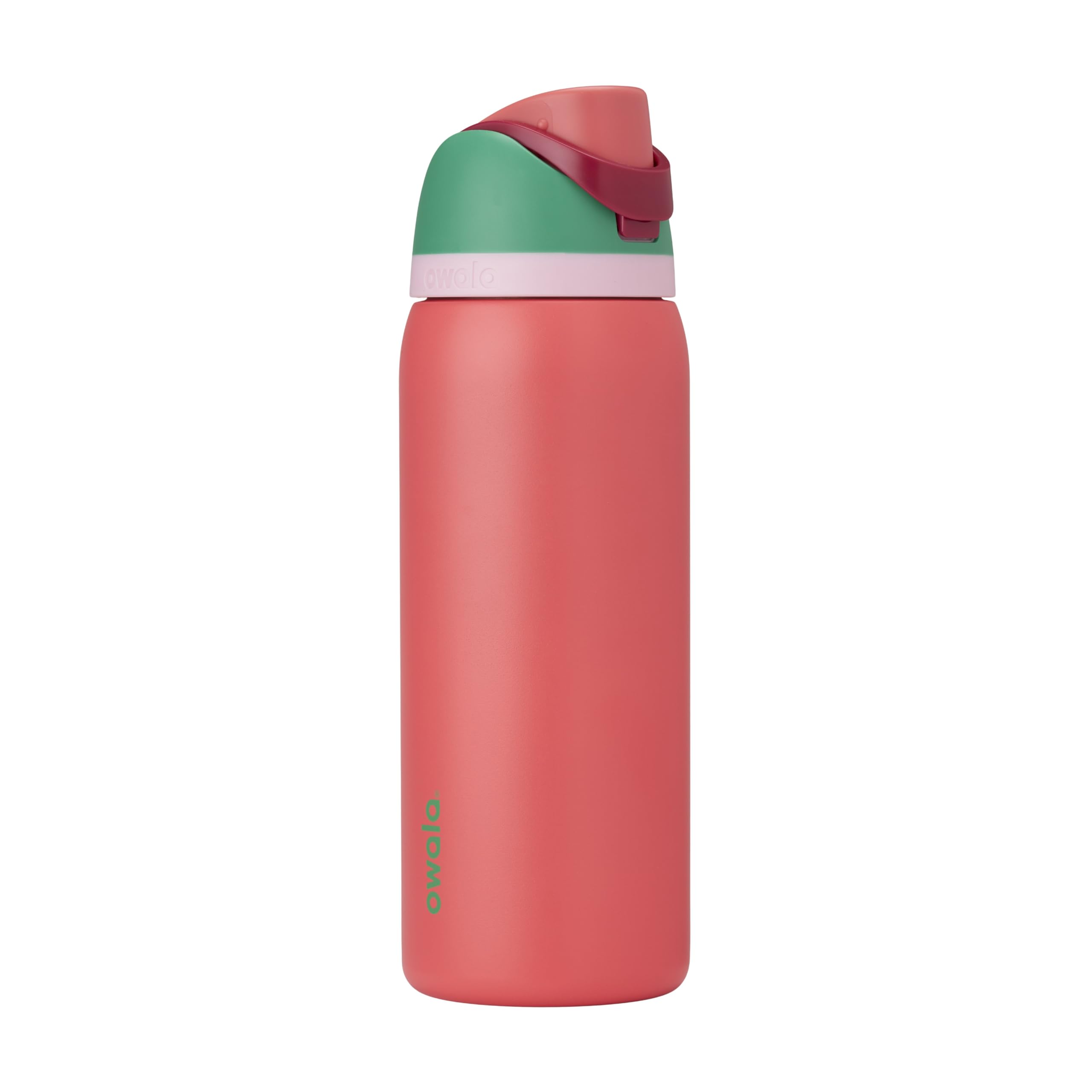 Owala FreeSip - Botella de agua aislada de acero inoxidable con popote para deportes, viajes y escuela, botella de agua deportiva sin BPA, 24 onzas, tropical