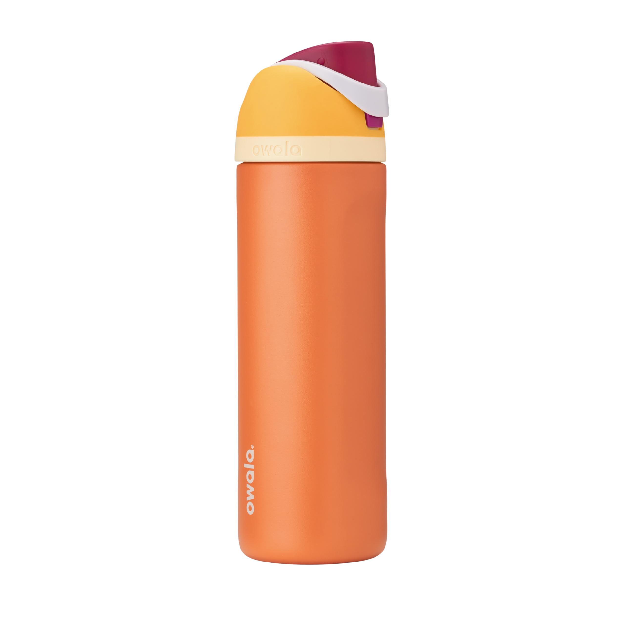 Owala FreeSip - Botella de agua aislada de acero inoxidable con popote para deportes, viajes y escuela, botella de agua deportiva sin BPA, 24 onzas, tropical