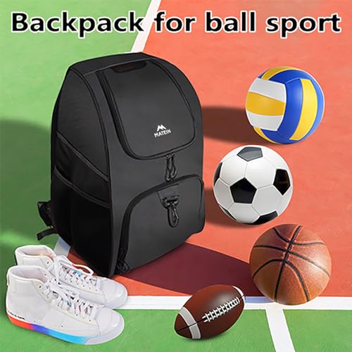 MATEIN - Bolsa de baloncesto, mochila de fútbol resistente con soporte para pelota y compartimento para zapatos, gran mochila de baloncesto para equipo de entrenamiento, mochila de baloncesto