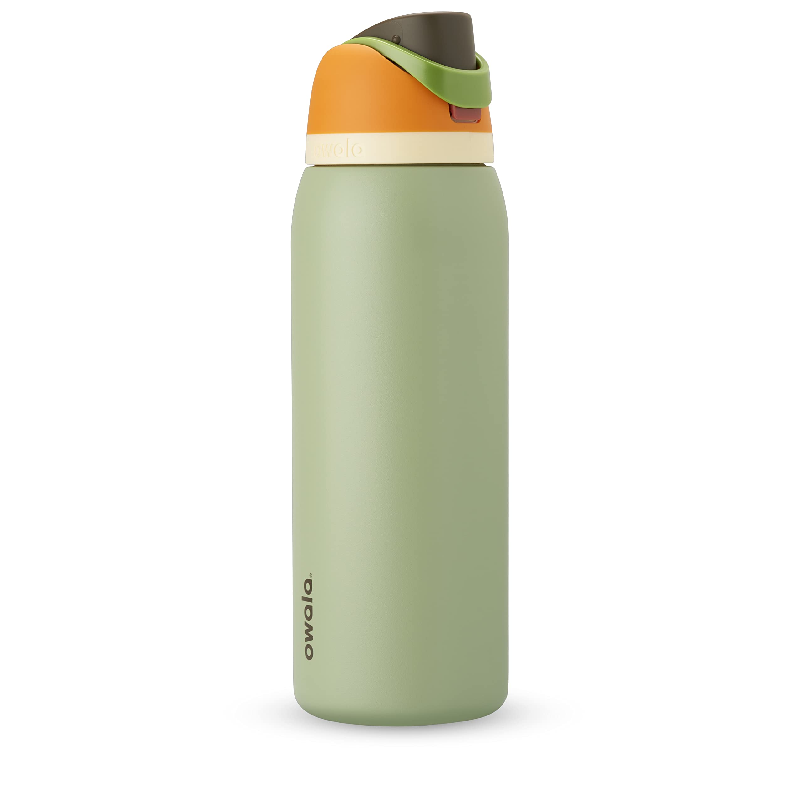 Owala FreeSip - Botella de agua aislada de acero inoxidable con popote para deportes, viajes y escuela, botella de agua deportiva sin BPA, 24 onzas, tropical