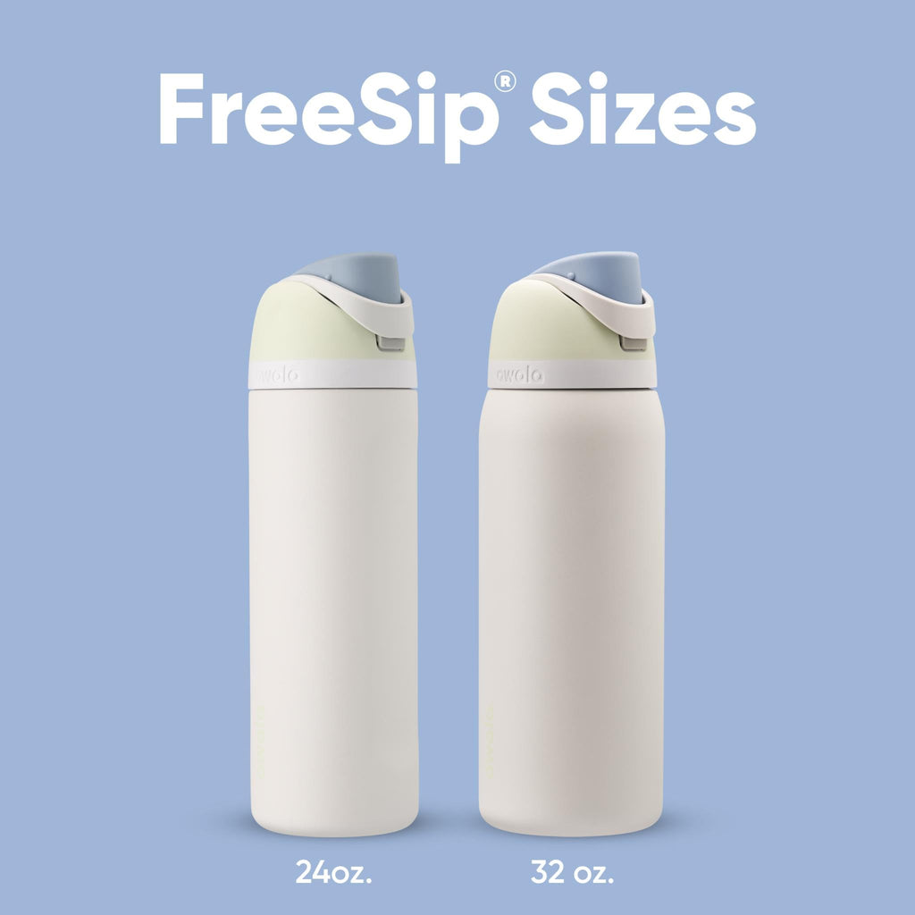Owala FreeSip - Botella de agua aislada de acero inoxidable con popote para deportes, viajes y escuela, botella de agua deportiva sin BPA, 24 onzas, tropical