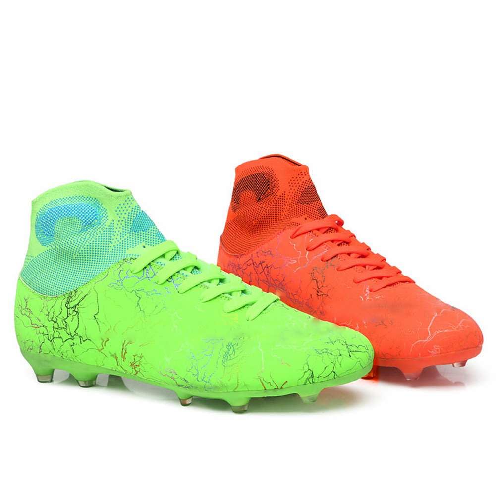 Tacos FG Unisex de Entrenamiento Atlético Antideslizantes con Tacos Largos de Caña Alta, Zapatos de Fútbol Soccer para Jóvenes