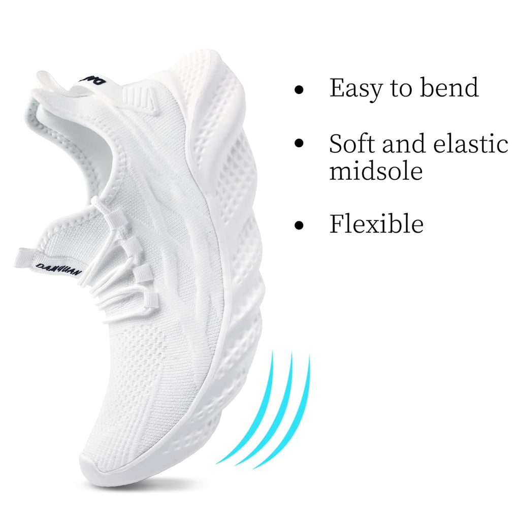 Men's Walking Running Shoes Sneakers Athletic Non Slip On Sports Tennis Fitness Shoes Casual Workout Lightweight Breathable Trainers Gym Fashion Mesh Soft Comfortable Shoe