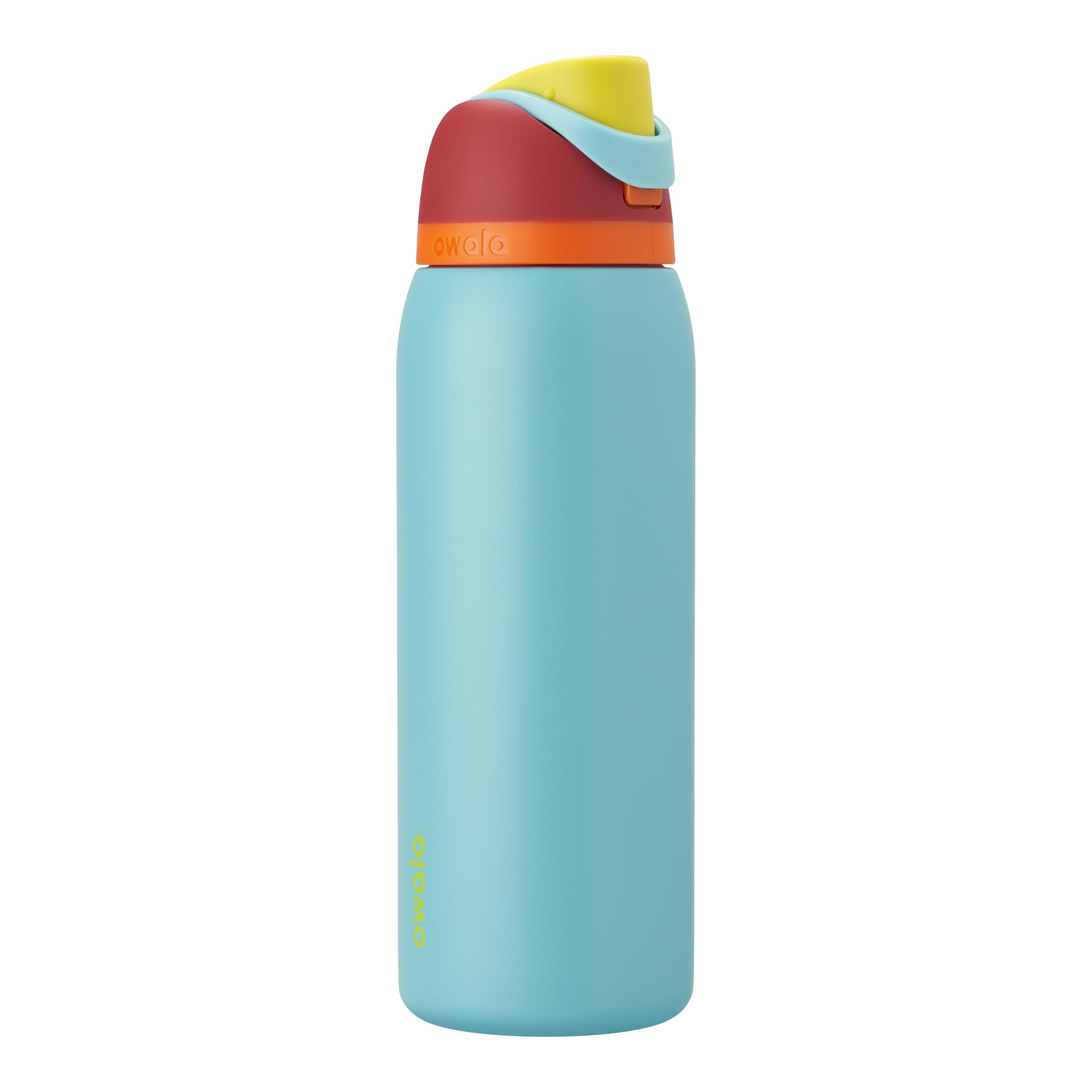 Owala FreeSip - Botella de agua aislada de acero inoxidable con popote para deportes, viajes y escuela, botella de agua deportiva sin BPA, 24 onzas, tropical