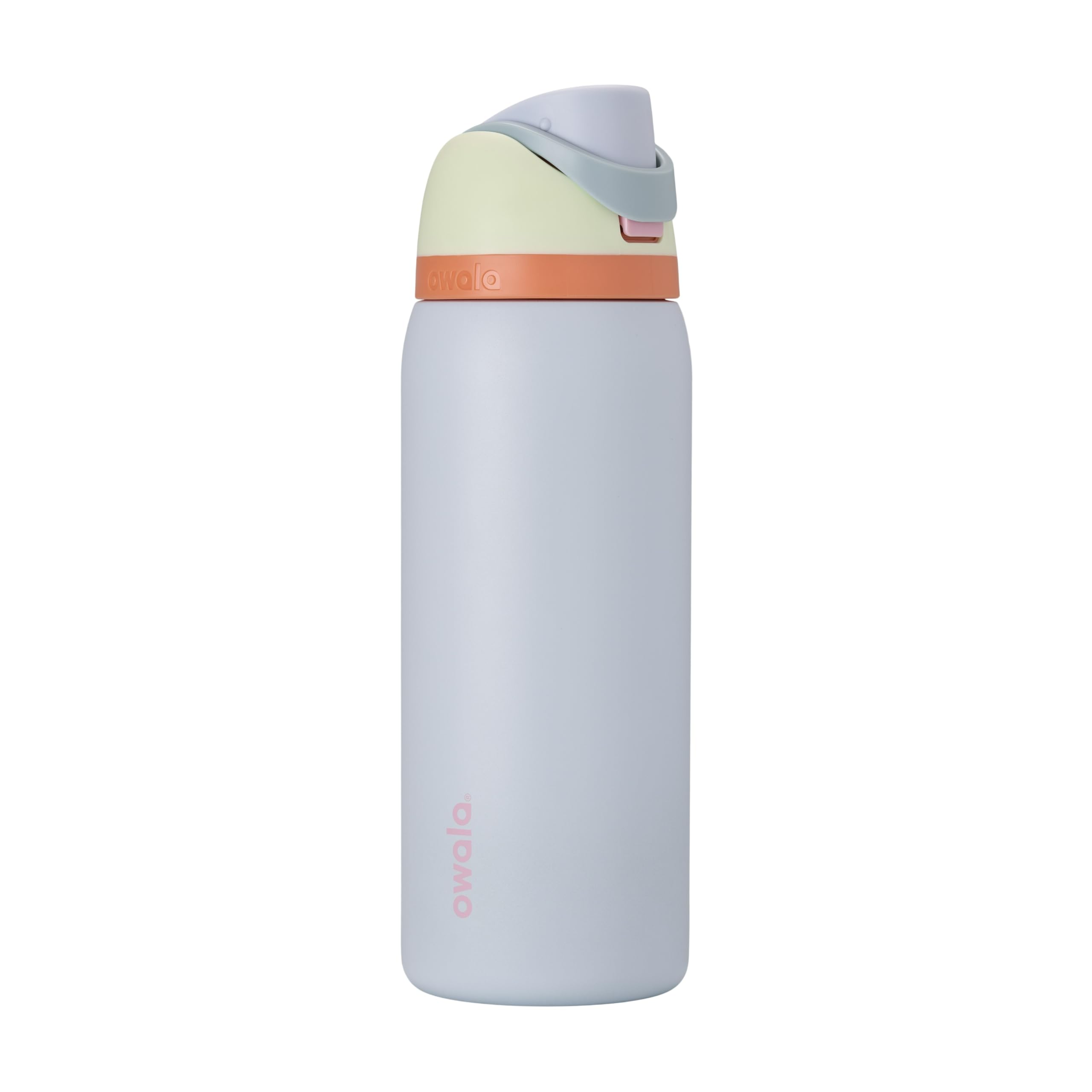 Owala FreeSip - Botella de agua aislada de acero inoxidable con popote para deportes, viajes y escuela, botella de agua deportiva sin BPA, 24 onzas, tropical