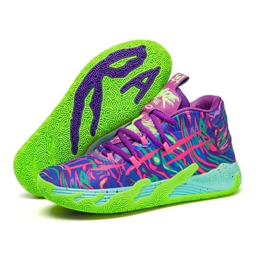 Mens Multicolor High Top Basketball Shoes Non-Slip Breathable Running Shoes Fahsion Lightweight Outdoor Gym Sneakers