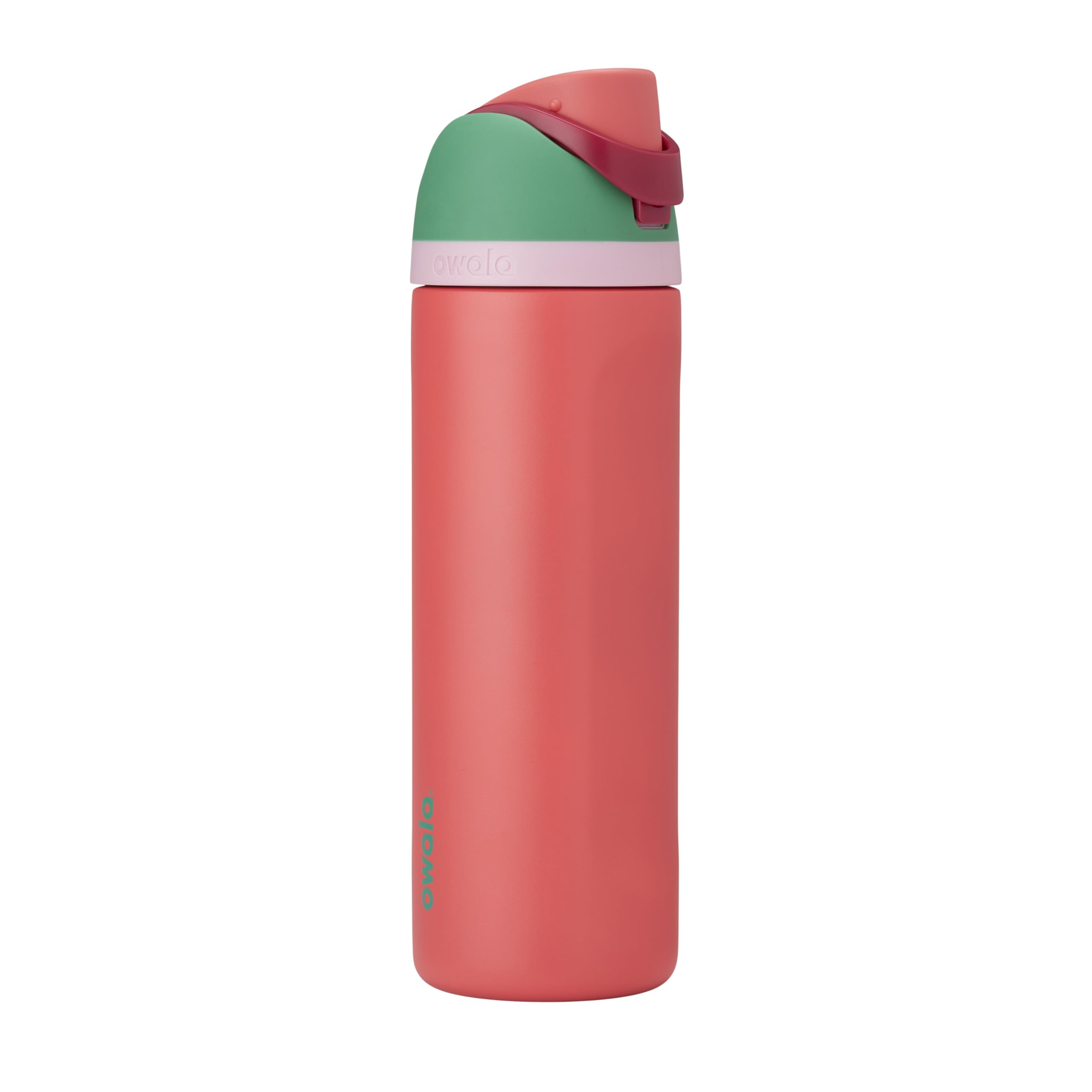 Owala FreeSip - Botella de agua aislada de acero inoxidable con popote para deportes, viajes y escuela, botella de agua deportiva sin BPA, 24 onzas, tropical