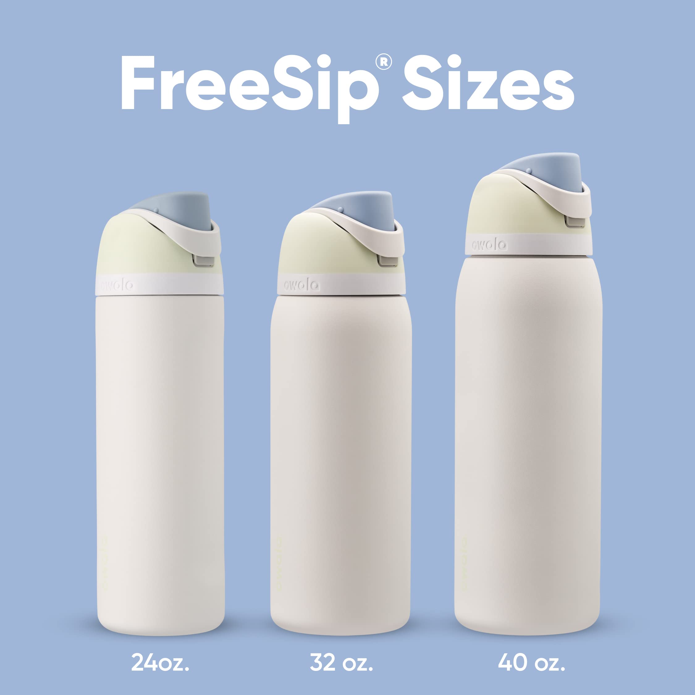 Owala FreeSip - Botella de agua aislada de acero inoxidable con popote para deportes, viajes y escuela, botella de agua deportiva sin BPA, 24 onzas, tropical