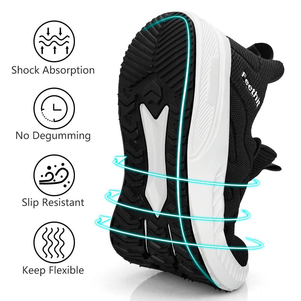 Feethit - Tenis para hombre antideslizantes, ligeros, transpirables, estilo slip-on, para caminar, correr y gimnasio
