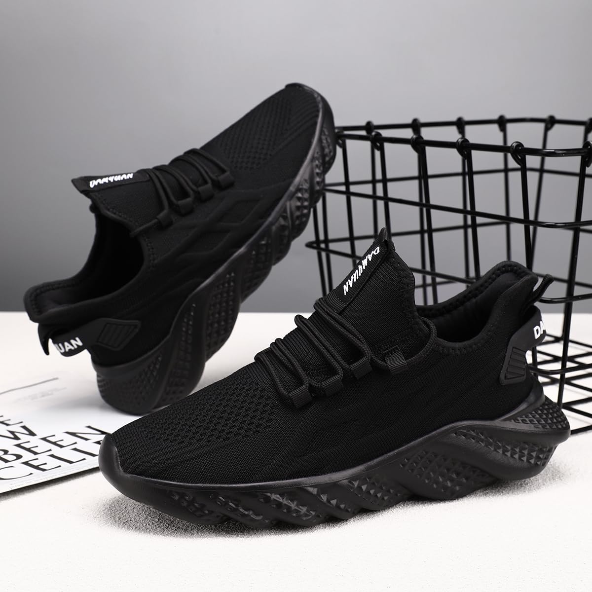 Men's Walking Running Shoes Sneakers Athletic Non Slip On Sports Tennis Fitness Shoes Casual Workout Lightweight Breathable Trainers Gym Fashion Mesh Soft Comfortable Shoe