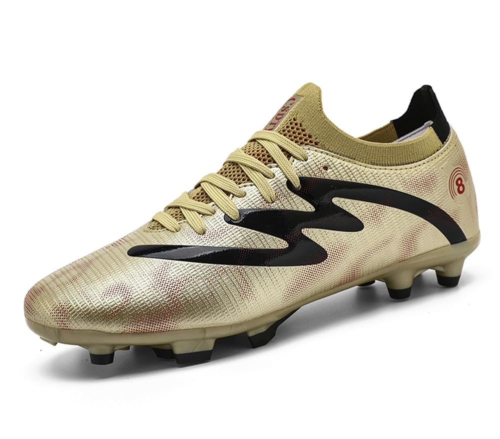 Tacos FG Unisex de Entrenamiento Atlético Antideslizantes con Tacos Largos de Caña Alta, Zapatos de Fútbol Soccer para Jóvenes