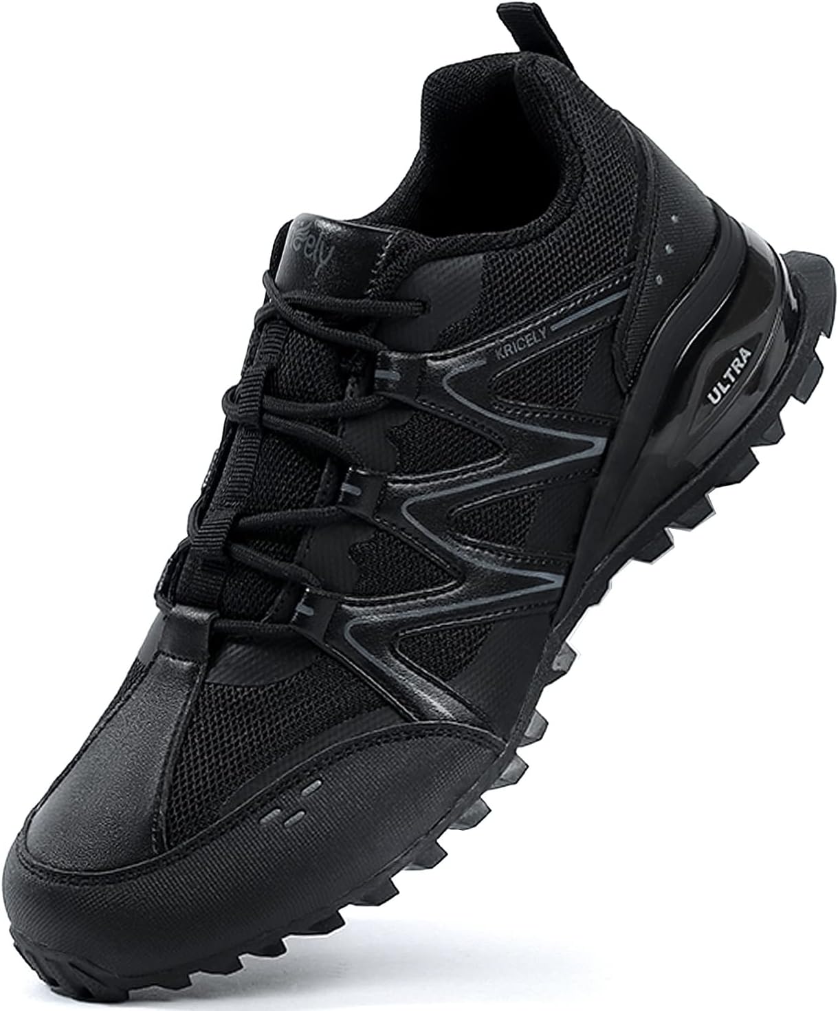 Kricely - Zapatos de caminar para hombre, transpirables, ligeros, de moda, antideslizantes, para deporte, gimnasio, trote y senderismo