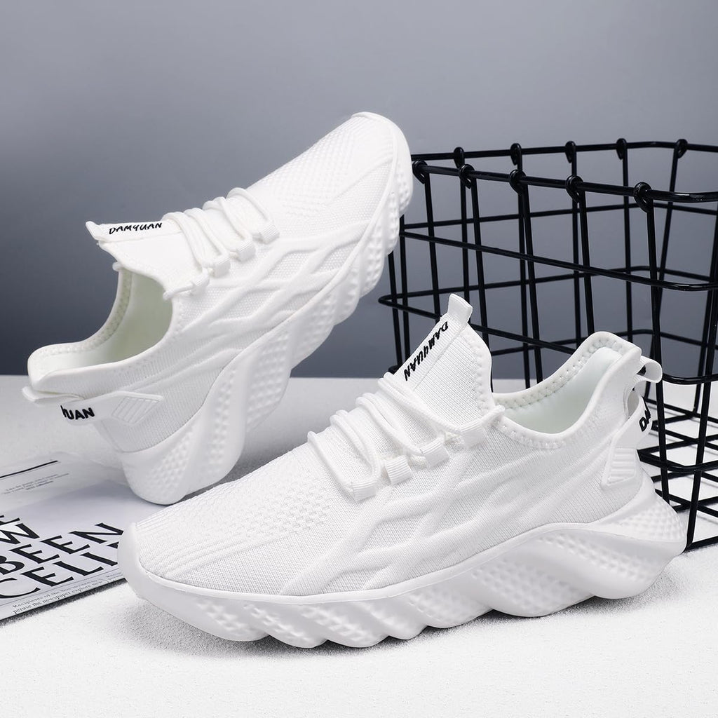 Men's Walking Running Shoes Sneakers Athletic Non Slip On Sports Tennis Fitness Shoes Casual Workout Lightweight Breathable Trainers Gym Fashion Mesh Soft Comfortable Shoe