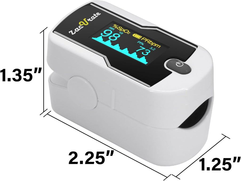 Zacurate 500E-B Oxímetro de pulso de dedo inalámbrico Bluetooth con aplicación GRATIS, SpO2, frecuencia cardíaca, pletismógrafo e índice de perfusión, medidor de oxígeno en la sangre