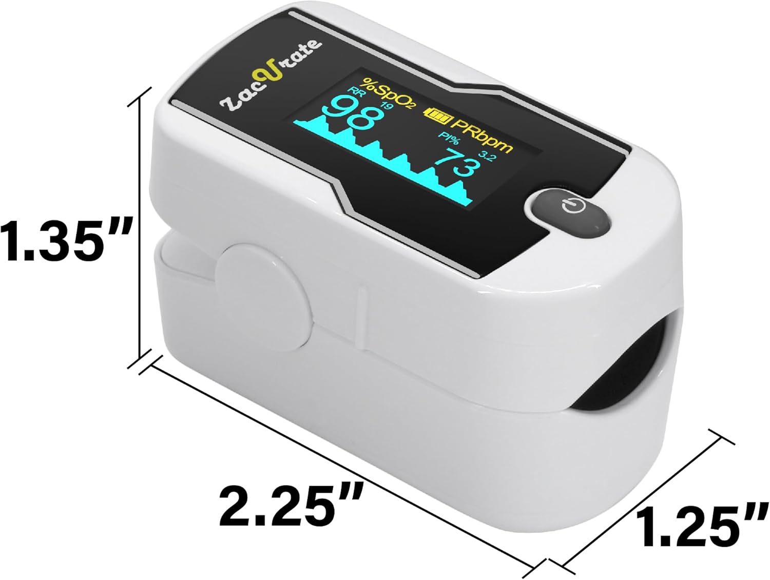 Zacurate 500E-B Oxímetro de pulso de dedo inalámbrico Bluetooth con aplicación GRATIS, SpO2, frecuencia cardíaca, pletismógrafo e índice de perfusión, medidor de oxígeno en la sangre