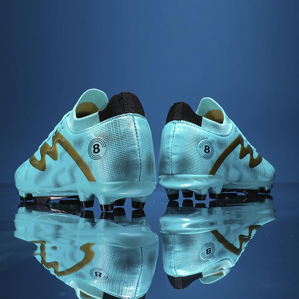 Tacos FG Unisex de Entrenamiento Atlético Antideslizantes con Tacos Largos de Caña Alta, Zapatos de Fútbol Soccer para Jóvenes