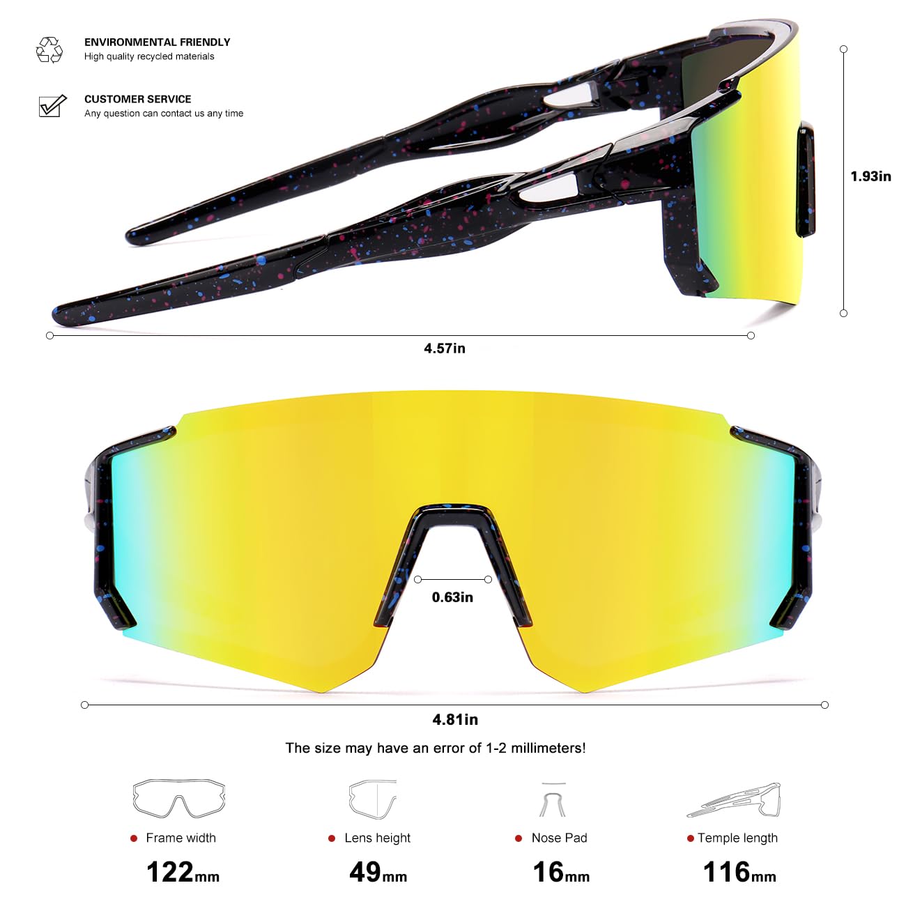 Kids Sunglasses Youth Baseball Sunglasses for Boys Girls Softball Sports Sun Glasses UV Protection