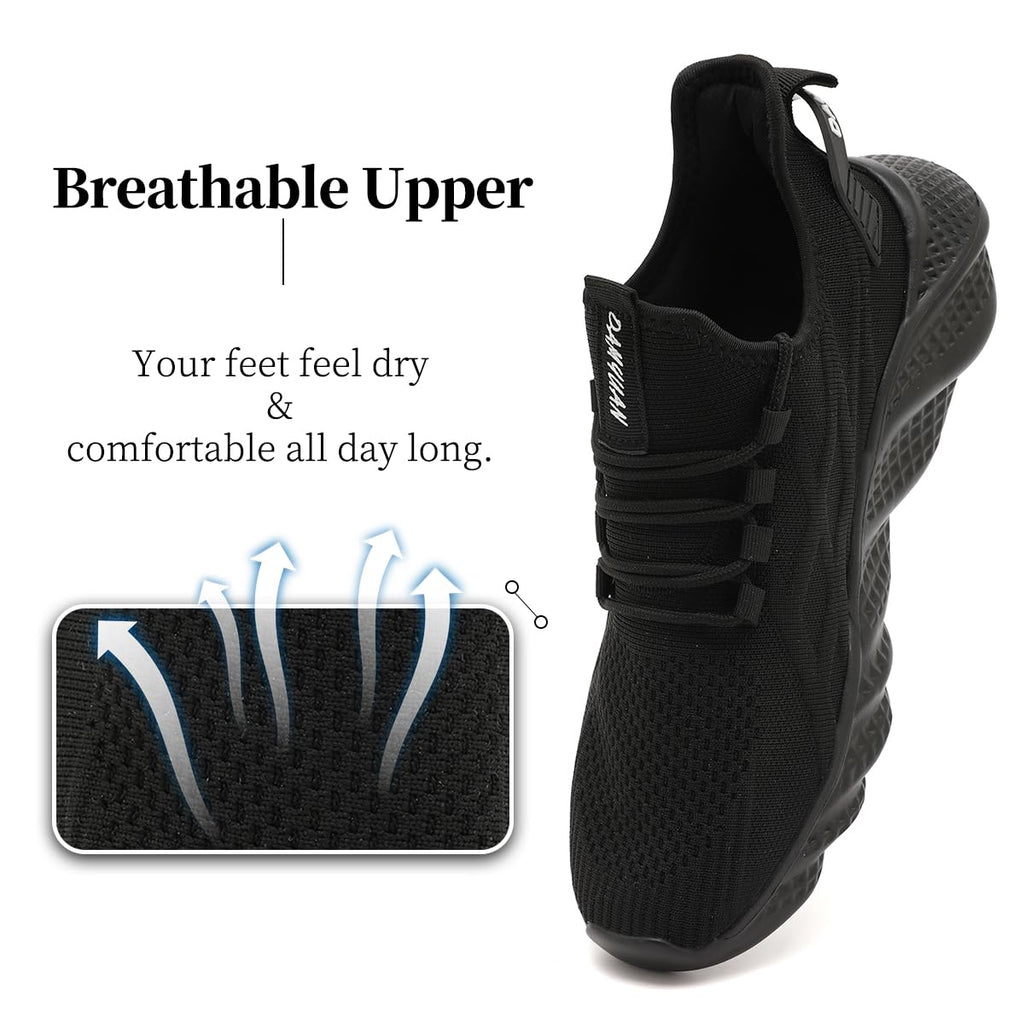 Men's Walking Running Shoes Sneakers Athletic Non Slip On Sports Tennis Fitness Shoes Casual Workout Lightweight Breathable Trainers Gym Fashion Mesh Soft Comfortable Shoe