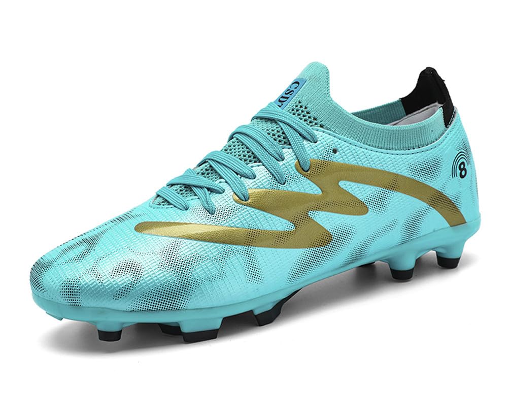 Tacos FG Unisex de Entrenamiento Atlético Antideslizantes con Tacos Largos de Caña Alta, Zapatos de Fútbol Soccer para Jóvenes