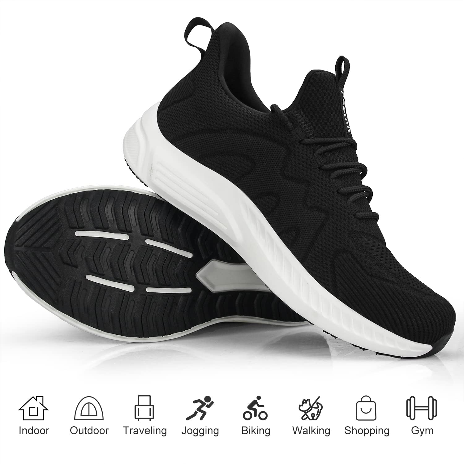 Feethit - Tenis para hombre antideslizantes, ligeros, transpirables, estilo slip-on, para caminar, correr y gimnasio