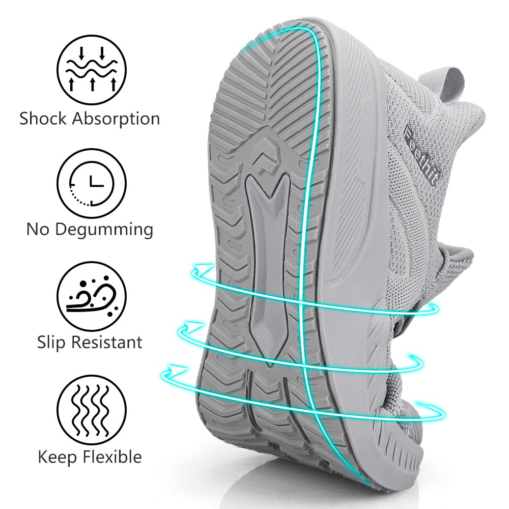 Feethit - Tenis para hombre antideslizantes, ligeros, transpirables, estilo slip-on, para caminar, correr y gimnasio