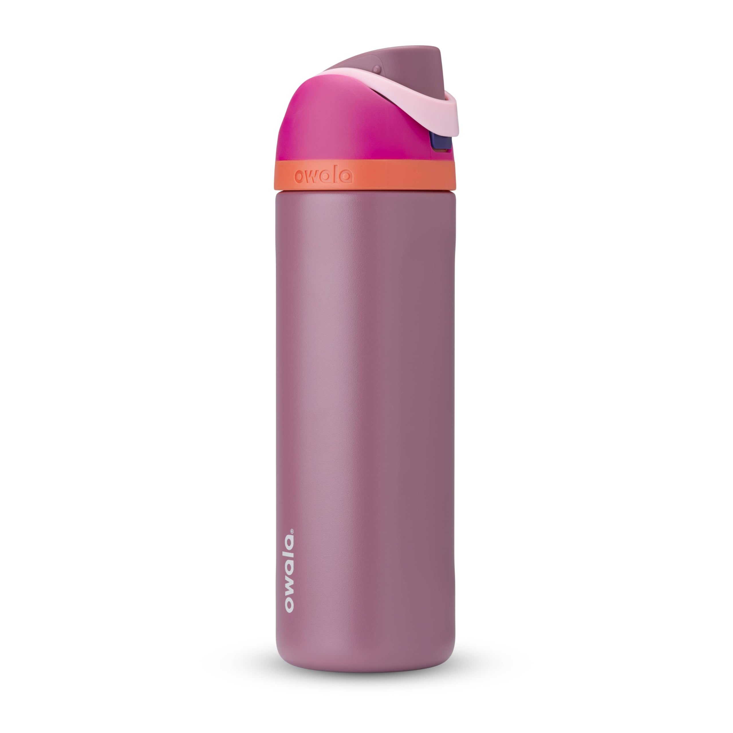 Owala FreeSip - Botella de agua aislada de acero inoxidable con popote para deportes, viajes y escuela, botella de agua deportiva sin BPA, 24 onzas, tropical