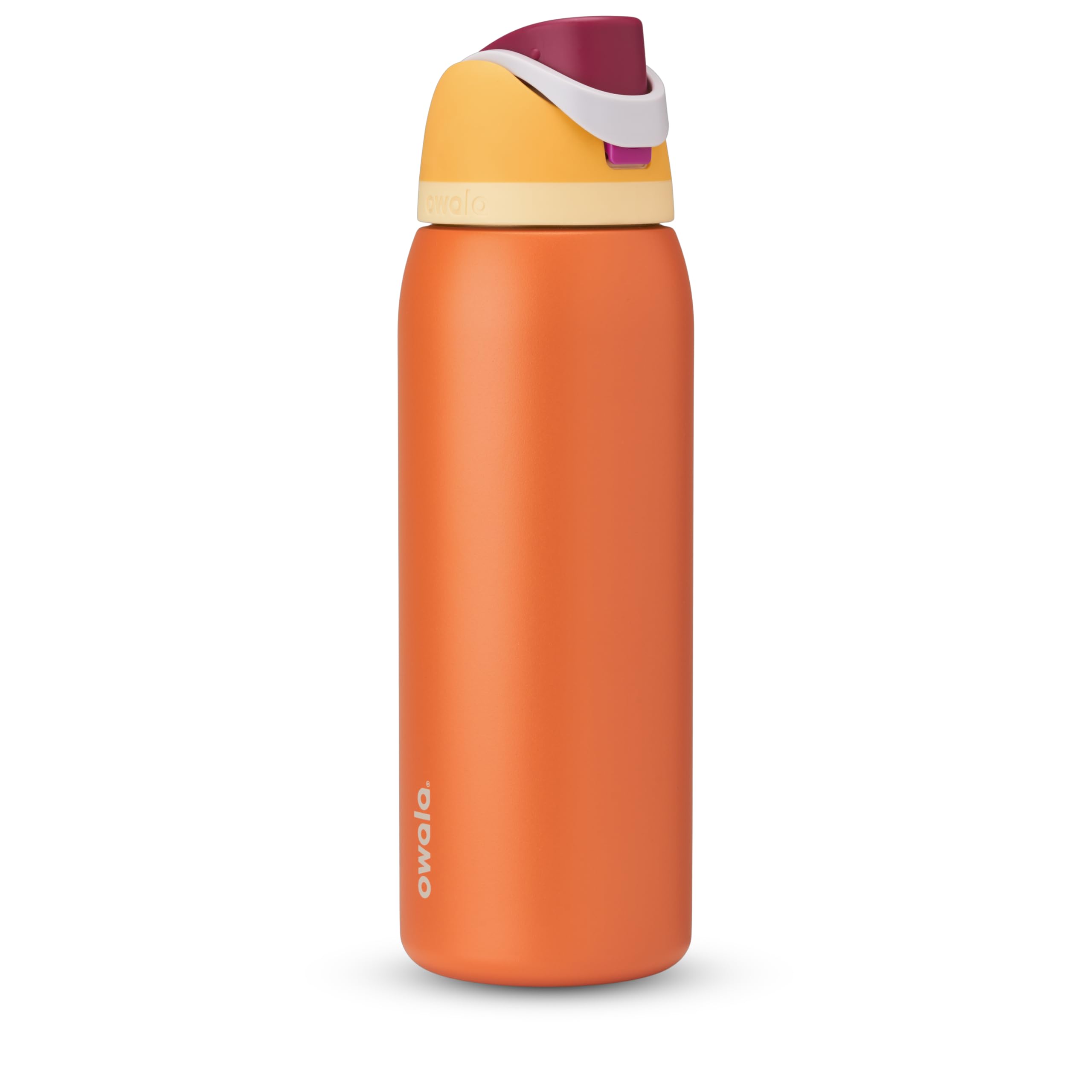 Owala FreeSip - Botella de agua aislada de acero inoxidable con popote para deportes, viajes y escuela, botella de agua deportiva sin BPA, 24 onzas, tropical