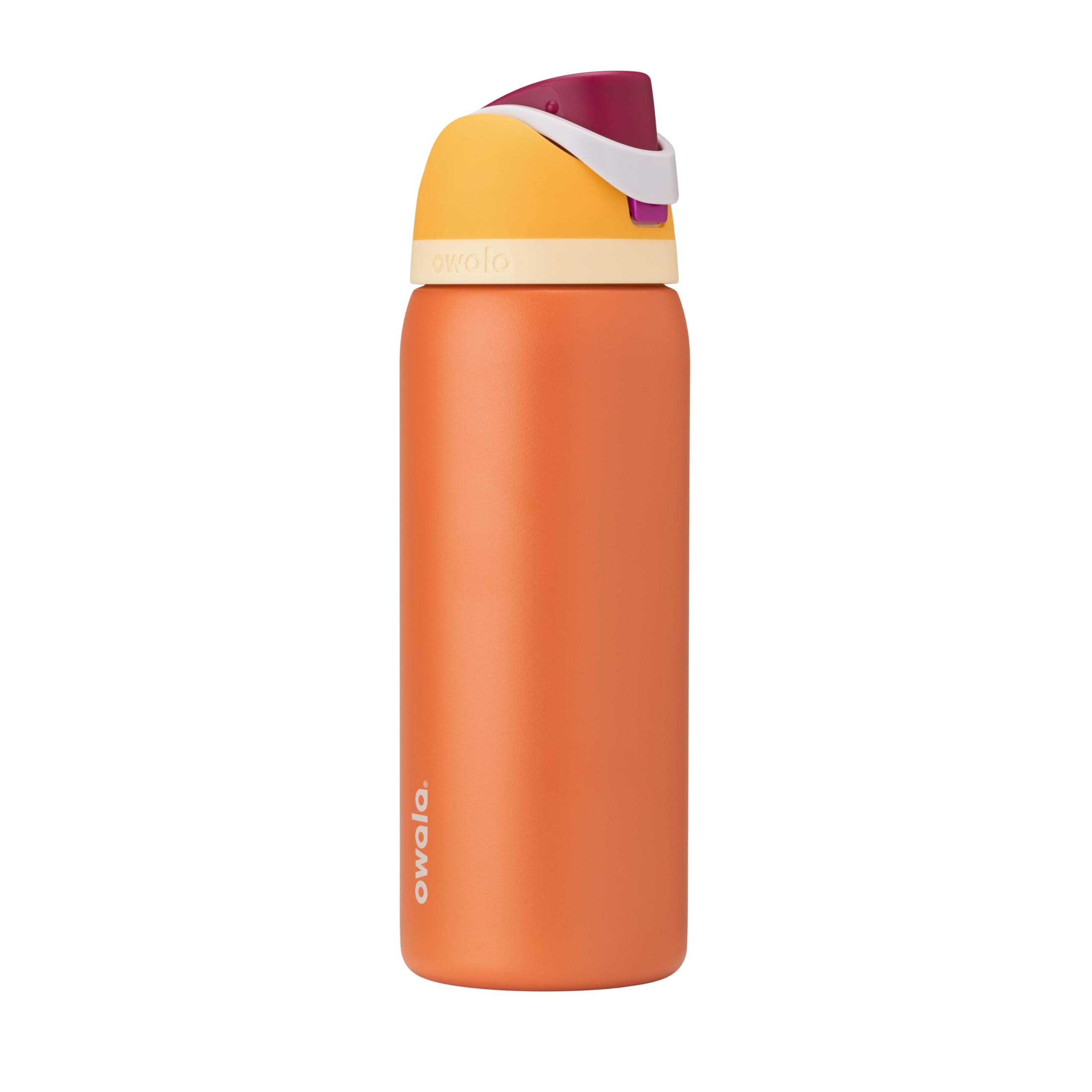 Owala FreeSip - Botella de agua aislada de acero inoxidable con popote para deportes, viajes y escuela, botella de agua deportiva sin BPA, 24 onzas, tropical