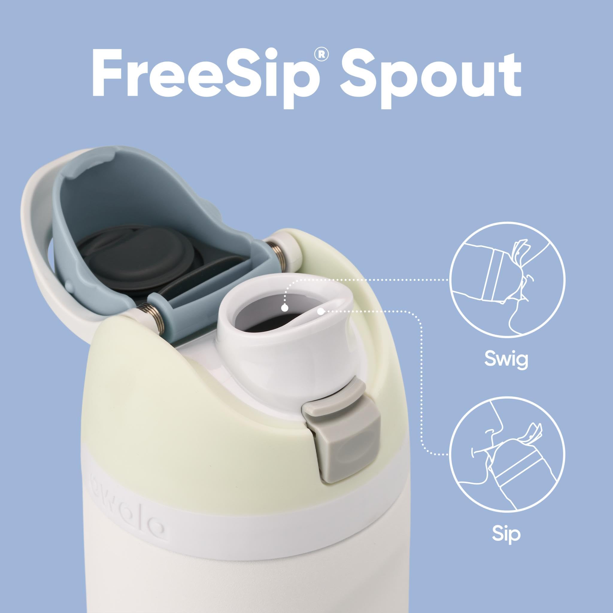 Owala FreeSip - Botella de agua aislada de acero inoxidable con popote para deportes, viajes y escuela, botella de agua deportiva sin BPA, 24 onzas, tropical