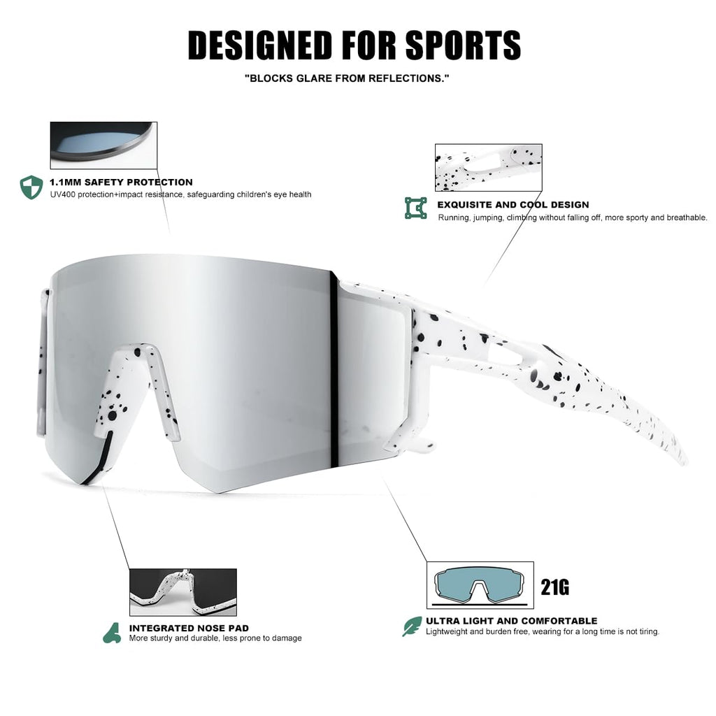 Kids Sunglasses Youth Baseball Sunglasses for Boys Girls Softball Sports Sun Glasses UV Protection