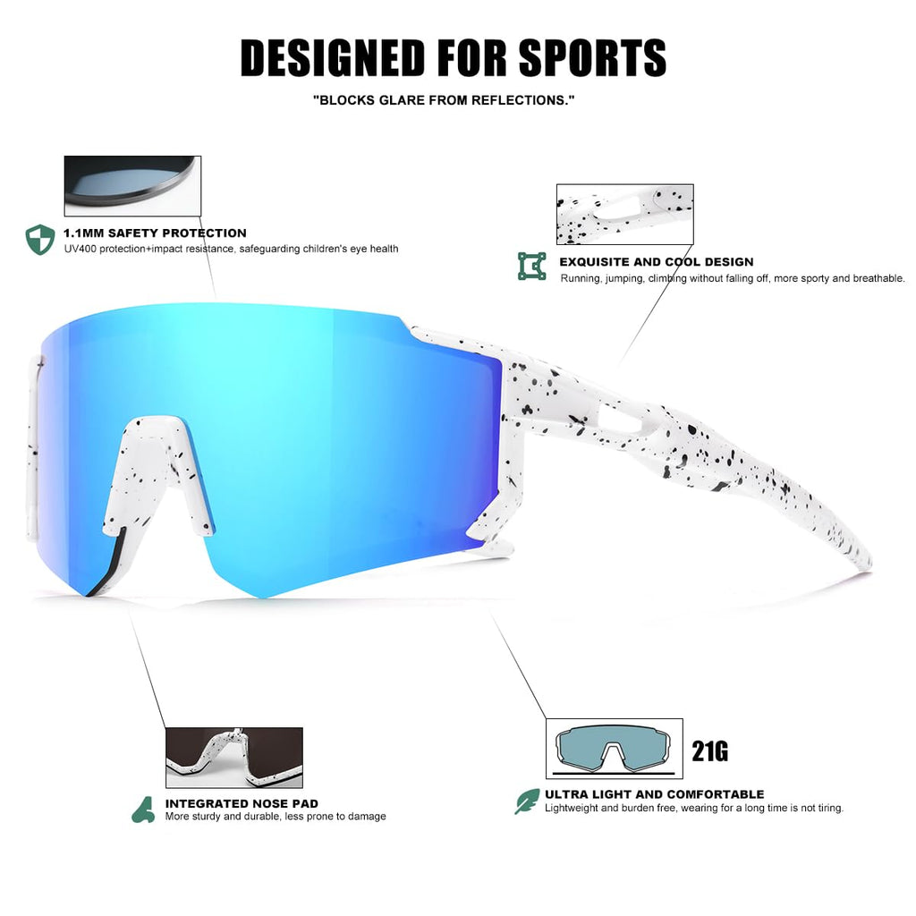 Kids Sunglasses Youth Baseball Sunglasses for Boys Girls Softball Sports Sun Glasses UV Protection
