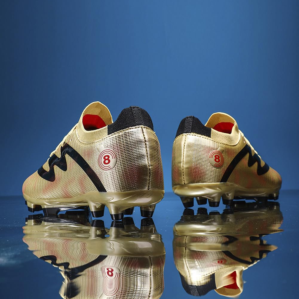 Tacos FG Unisex de Entrenamiento Atlético Antideslizantes con Tacos Largos de Caña Alta, Zapatos de Fútbol Soccer para Jóvenes