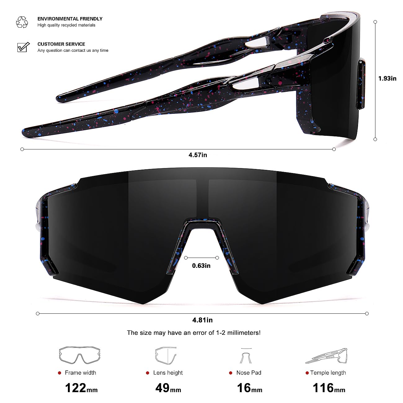 Kids Sunglasses Youth Baseball Sunglasses for Boys Girls Softball Sports Sun Glasses UV Protection