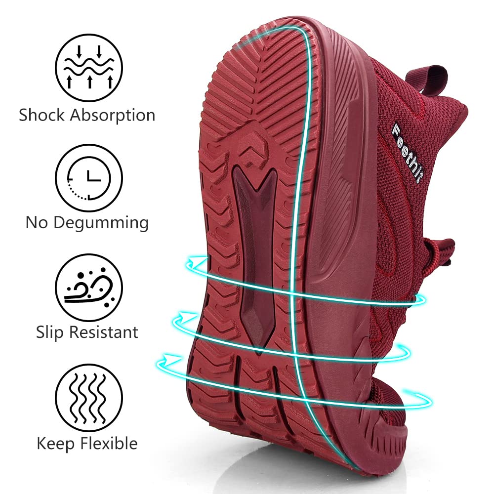Feethit - Tenis para hombre antideslizantes, ligeros, transpirables, estilo slip-on, para caminar, correr y gimnasio