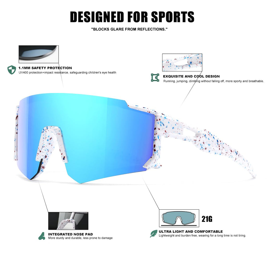 Kids Sunglasses Youth Baseball Sunglasses for Boys Girls Softball Sports Sun Glasses UV Protection