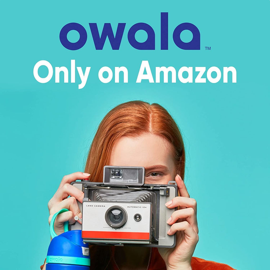 Owala FreeSip - Botella de agua aislada de acero inoxidable con popote para deportes, viajes y escuela, botella de agua deportiva sin BPA, 24 onzas, tropical