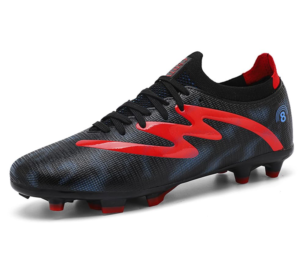 Tacos FG Unisex de Entrenamiento Atlético Antideslizantes con Tacos Largos de Caña Alta, Zapatos de Fútbol Soccer para Jóvenes